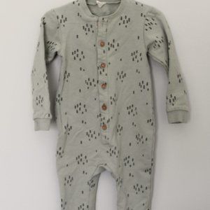 Quincy Mae Sage Green Fleece Lined Tree One Piece